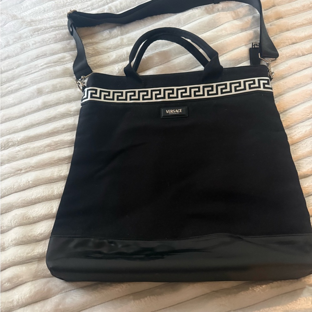 Versace Black and White Messenger Bag